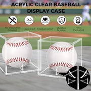 Guirnd 2 Pack Baseball Display Case, UV Protected Acrylic Baseball Holder Display case, Cube Memorabilia Autograph Ball Protector Boxes for Official Size Ball