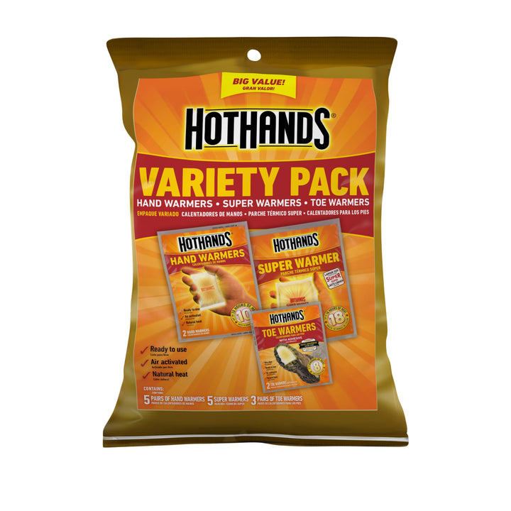 HotHands Variety Pack - America's Favorite Warmer | Air-Activated, Long-Lasting, Disposable, Dependable for Dog-Walking, Commuting, Festivals, Travel, Emergency Kits