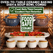Artena Baking Dish 5.1 Quarts, Casserole Dishes For Oven, Baking Pan With Handles, Lasagna Pan Deep, Large Casserole Dish, Rectangular Ceramic Bakeware (White, With Lid)