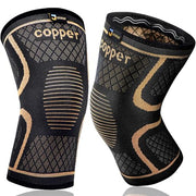 Copper Knee Brace for Men and Women (2 Pack, Large) Compression Support | Copper Fabric, Effective Support, All-day Wearability - Compression Sleeve for Arthritis Pain, MCL, Sports & Injury Recovery