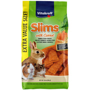 Vitakraft Slims Carrot Small Animal Treats – Light, Healthy Food Bites - Crispy Carrot Treats for Rabbits, Guinea Pigs, Hamsters & Chinchillas (10oz)