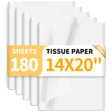 180 Sheets White Tissue Paper for Gift Bags Packaging Crafts 14 X 20 Inches | Tissue Paper Bulk for Wrapping Wedding Christmas Halloween Birthday Holiday Decorative Diy Project PSISO