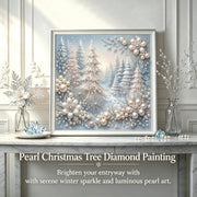 CHWGLFGG 5D Forest Pearl Diamond Art Kits for Adults Beginners 12x12inch | DIY 3D Christmas Tree Special Shape Plastic Pearl Painting Kit for Adult Gem Art Crafts Home Wall Decor