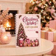 Christmas Gift Card Holder Book, Spiral Bound Gift Card Book for Multiple Gift Cards, Pink Christmas Gift Card Book for Women Teens, Stocking Stuffers, Secret Santa Gifts, Holiday Gift Card Holder