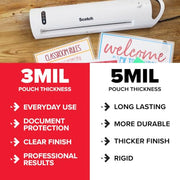 Scotch Thermal Laminating Pouches, 200 Count, Clear, 3 mil. | Ideal Office or School Supplies, Fits Letter Sized Paper (8.9 in. × 11.4 in.)