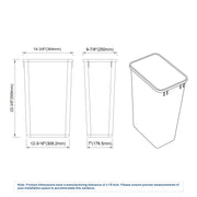 Dowell 50QT Wastebasket Trash Container, 13Gal, Plastic, Stackable, for Kitchen/Bathroom/Office,Tall Trash Can 22-3/8"H (Grey 4000 50 04)