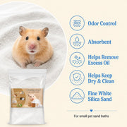 Sukh Hamster Sand Bath - White Fine Silica Sand, Hamster Hides & Cleaning | Dust Free Sand Bath for Hamster, Guinea Pig, Chinchilla, Gerbil, Syrian Mice, Small Pet Cage Bedding Accessories,14oz