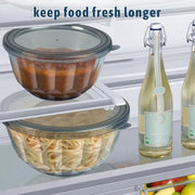 Glass Mixing Bowls with Airtight Lids, 5 PCS Thick Glass Nesting Bowls | Serving bowl For Kitchen Baking, Meal Prepping and Salad, Bpa Free Dishwasher Microwave and Oven Safe, 0.5/0.8/1.6/2.7/4.4 Q
