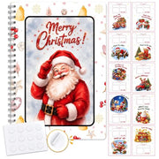 Christmas Gift Card Book for Adults- 5x7 Merry Christmas Giftcard Booklet | Christmas Festive Designs |10 Themed Pages |DIY Spiral Binding |Add Cards, Cash, Coupons | Write-In Notes