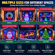 Christmas LED Smart Wall Curtain Net Lights, RGB Animated Outdoor Lights | 400 RGB Leds with App & Remote Control, Animated Effects, Timer, Music Sync and Customizable Christmas Light Displays