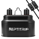 REPTITRIP Reptile Heat Lamp Fixture, Dual Light Fixture with Two Switches | Max 160W Each E26 Socket, Compatible with ceramic heat emitter, basking heat lamp, UVB bulb, for Bearded Dragon turtle lizard