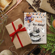 FSSDAS Funny Halloween Birthday Card for Women Men, Spooky Birthday Card | Happy Halloween Birthday Cake Card for daughter, best friends, Him, Her, Happy Boo-irthday Gift for Kids, with Envelope,
