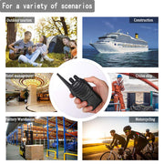 pxton Walkie Talkies Rechargeable Long Range Two-Way Radios with Earpieces,2-Way Radios UHF Handheld Transceiver Walky Talky with Flashlight Li-ion Battery and Charger（2 Pack）