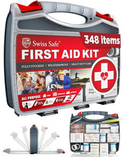 Swiss Safe 2-in-1 348 Pcs Large First Aid Kit for Camping, Travel & Car