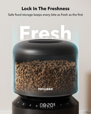 PETLIBRO Automatic Cat Feeder, Timed Dry Food Dispenser for Cat & Small Dog | Programmable Pet Feeder with Portion Control, Airtight Storage, Voice Meal Call, Dual Power Supply, Anti-Jam Design, 3L Black