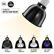 ReptiKing Reptile Light Fixture, 5.5'' Standard Dome for Reptile Basking Bulb Light/Heat Lamp/Ceramic Heat Emitter, 5.5 Inch Light Dome