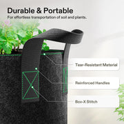 VIVOSUN 5-Pack 5 Gallon Plant Grow Bags Fabric Pots with Handles | 300G Thickened Nonwoven Fabric, Excellent Drainage, Healthy Root Growth, BPA-Free, Reusable