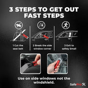 SafeProX 2 in 1 Emergency Escape Tool, Life Saving Car Window Breaker & Seatbelt Cutter - Car Window Hammer for Quick Accident Aid & Safety on The Go with Seat Belt Cutter. (Pack of 2)