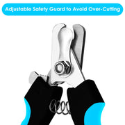 Candure Pet Nail Clippers Professional Trimmer, Blue, Large to Medium Pets | Suitable for puppies, cats, rabbits, and guinea pigs. Safety Guard to Prevent Over-Cutting Toenails and Includes a Nail File