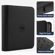 Top Loader Binder 9 Pocket, Holds 360 Toploaders, 100 Toploaders INCLUDED | Toploader Binder for 3" x 4" Rigid Toploaders, Trading Card Binder for TCG, MTG, Sport Cards, PU Leather Cover, Side Loading