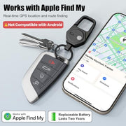 Oaridey Keychain, Works with Apple Find My Only, Carabiner Car Key Chain with GPS Tracker, Heavy Duty Key Finder for Luggage, Anti-Lost Key Tracker with 2-Year Battery Life, High-Precision, Black