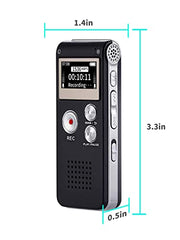 Digital Voice Recorder 16GB Voice Recorder with Playback for Lectures - USB Rechargeable Dictaphone Upgraded Small Tape Recorder Device