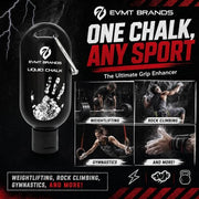EVMT Brands Liquid Chalk, Mess Free Gym Chalk for Weightlifting, Gymnastics, Rock Climbing, Dancing. Sweat Resistant and Long Lasting for Stronger Grip.