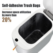 MOPUP Bathroom Trash Can, Automatic Bagging Garbage Can, 3.5 Gallon Slim Smart Small Plastic Trash Bin, Narrow Motion Sensor Trash Can for Bedroom, Office White