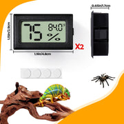 BSRESIN 2 PCS Rectangle Reptile Thermometer and Humidity Gauge for Bearded Dragon Accessories, Reptile Tank Accessories for Jumping Spider, Leopard Gecko, Hermit Crab, Gecko, Ball Python, Lizard