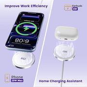 MagSafe 25W Wireless Charger for Apple Magnetic Fast Charging Pad | Compatible for iPhone Duo 18 17 17e 16 16e 15 14 13 12 Pro Max - AirPods-Slim Portable for Travel Bedside - 2 Pack, White