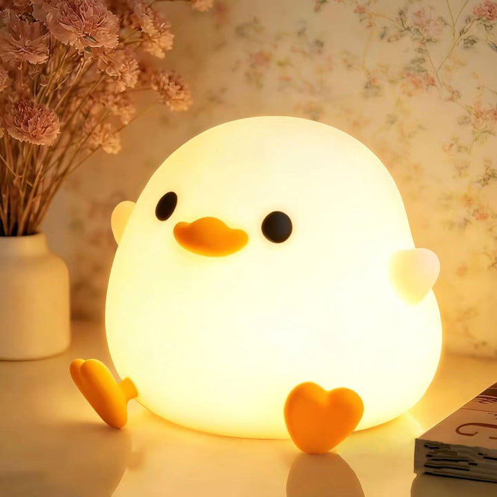 YR YRHH-PET Duck Cute Lamp, Squishy Night Light, Kids Gifts Baby Room Decor | Safe Silicone Bedside Lamp, College Boy Girl Xmas Cute White Elephant Gift, Touch Animal Nursery Nightlight, Dodo Ducky Stuff