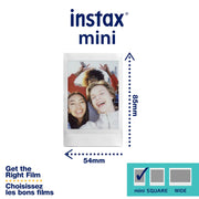 FUJIFILM Instax Mini Instant Film Twin Pack (White), 20 Photos | The instax film ensures sharp