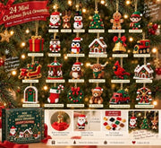 Christmas Advent Calendar, 24-Day Mini Building Block Ornaments Blind Box | 1 Set, 24 Random Designs to Build, Hanging Loops Included, Tree & Garland Decorations, Christmas Countdown Gift
