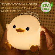 YR YRHH-PET Duck Cute Lamp, Squishy Night Light, Kids Gifts Baby Room Decor | Safe Silicone Bedside Lamp, College Boy Girl Xmas Cute White Elephant Gift, Touch Animal Nursery Nightlight, Dodo Ducky Stuff