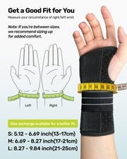Rakiie Carpal Tunnel Wrist Brace Ergonomic Night Splint, Gray | Breathable Fabric, 3 Metal Stabilizer, Ideal For Work, Arthritis, Tendonitis Relief, Fits Men Women, Right Hand Medium