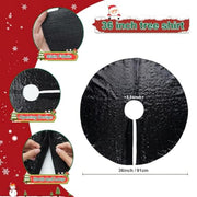 Poise3EHome Black Christmas Tree Skirt, 36 Inch Sequin Tree Skirt | Christmas Halloween New Year Tree Base Decor for Living Rooms Entryways Offices and Covered Patios