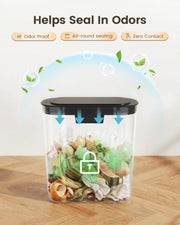 TIPGO 5 Gallon Automatic Bathroom Trash Can with Lid, Black, Touchless | Motion Sensor, Slim Smart Garbage Bin, Plastic Wastebasket, Battery Operated, Manual Button, for Bedroom, Office, RV