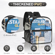 Clear Backpack for Stadium Events Sports Fan Backpack Stadium Bag 12x6x11 | Transparent Security Backpack,Heavy Duty PVC Small Clear Bag for Concerts, Sports,Work,School