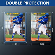 200 Card Sleeves Hard Plastic, Trading Card Holder (100 Hard + 100 Soft) | 3"x 4" Sports Cards Protectors, 35pt Baseball Card Holder Hard Cases fit for Baseball Sports MTG PKM Cards