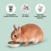 Kaytee Rabbit Food, Timothy Complete Rabbit Food Pellets, 9.5 Pounds | Bunny food for digestion support. Pelleted rabbit feed with timothy hay. High fiber, rabbit pellets, natural chewing