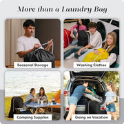 Handy Laundry Bags Nylon Extra Large - Heavy Duty - 2-Pack, Black | Wash Bags with Locking Drawstring - Machine Washable, Tear-Resistant Sacks for Hampers, Travel & Storage