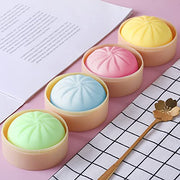 MEIEST 4 PCS Dumpling Storage Containers with Lids | 2.5 inch Small Round Boxes, DIY Squish Bun Display Case, Cute Containers, Craft Supply & Home Storage Organizer