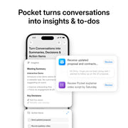 Pocket AI Voice Recorder, Auto Transcription, AI Note Taker, Space Grey | Recording Device, Action Items, Mind Maps, Ask Pocket, 4-Day Battery, MagSafe, iOS & Android