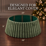 Beautiful Christmas Tree Collar - Modern 29" Velvet Tree Ring | Easy to Set Up Christmas Skirt Enhances Your Holiday Home Decor