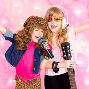 NUOBESTY Kids Pretend Microphone Toy Plastic Fake Microphone Prop Costume | For Birthday Party Favors Pretend Play Black