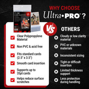 Ultra Pro Penny Sleeves – Holds Standard Size 2.5" x 3.5" – 1000 Pack | Clear soft trading card sleeves with non-PVC polypropylene film, standard 2.5 x 3.5 inch size, 1000 pack