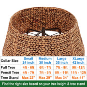 CENBOSS Rattan Christmas Tree Collar, Brown Wash, 24 inch | Easy to Assemble & Store