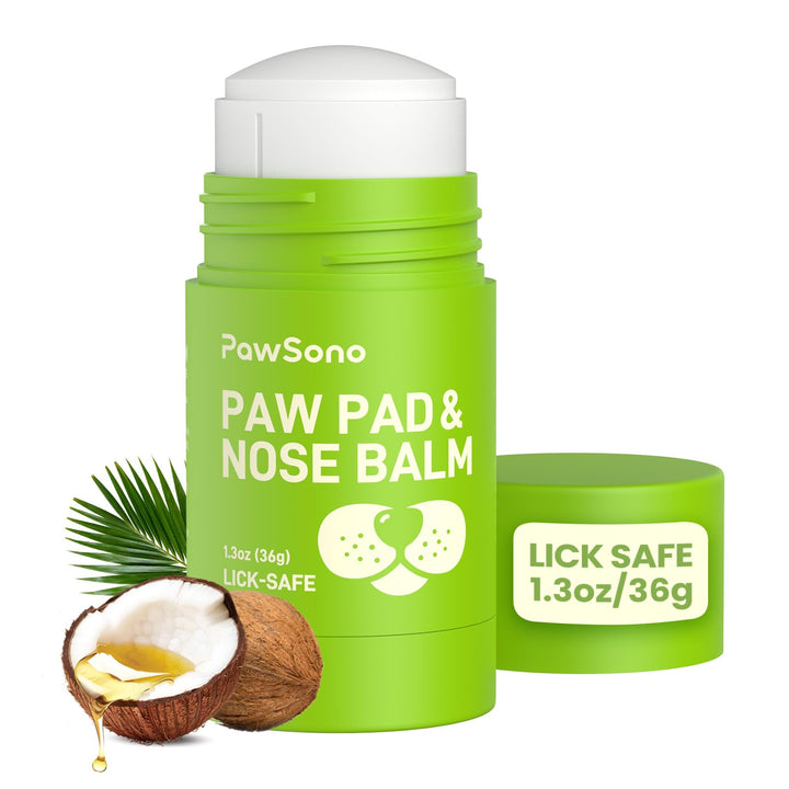 PawSono Lick-Safe Dog Paw & Nose Balm with Coconut Oil, All-Natural | Moisturizes Dry Cracked Paw Pads & Snout, Protect Paws After Walks on Hot Pavement, Beaches & Hiking Trails, 1.3 oz