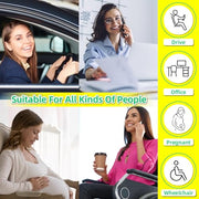 kingphenix Car Seat Cushion with Back Support Pillow, Memory Foam, Black | Memory Foam Car Cushion for Long Driving, Truck, Office Chair, Tailbone and Lower Back Support