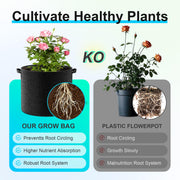 Land Guard 4-Pack Fabric Grow Bags 5 Gallon, Thickened Nonwoven Garden Pots, Growing Bags with Handles, Black